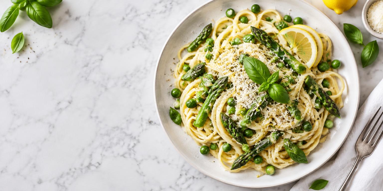 Krämig citronpasta med sparris